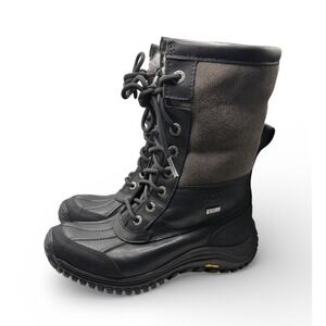 UGG Women's Adirondack Snow Boots Leather & Suede Size 5 Black/Gray -1544